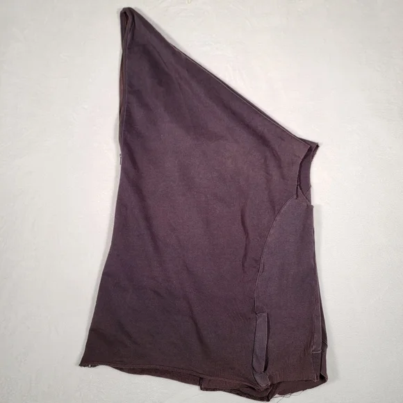 Men’s Sz 10 All Saints Spitafields Brown Cotton Distressed Festival Hooded Vest - Picture 7 of 14